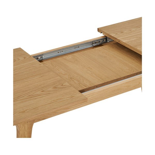 Masă de dining extensibilă cu aspect de lemn de stejar cu blat suplimentar 90x180 cm Darwin – House Nordic-image-4
