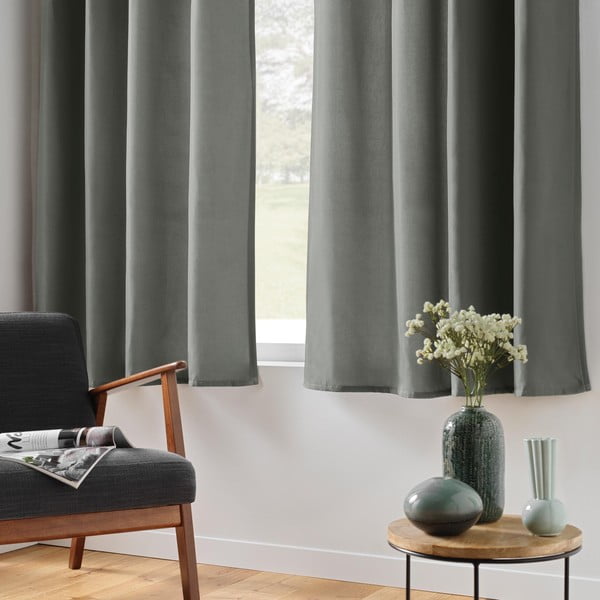 Draperie gri termoizolantă din microfibră 135x180 cm Micropolar – douceur d'intérieur-image-3