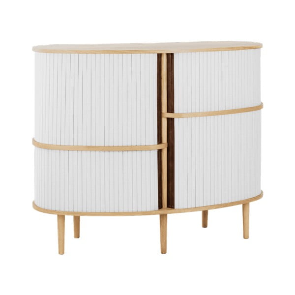 Dulap gri-în culoare naturală cu aspect de lemn de stejar cu ușă glisantă 120x100x50 cm Audacious – UMAGE-image-1