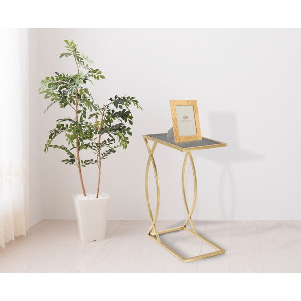 Măsuță auxiliară cu blat din sticlă 25.5x45.5 cm Glam – Mauro Ferretti-image-2