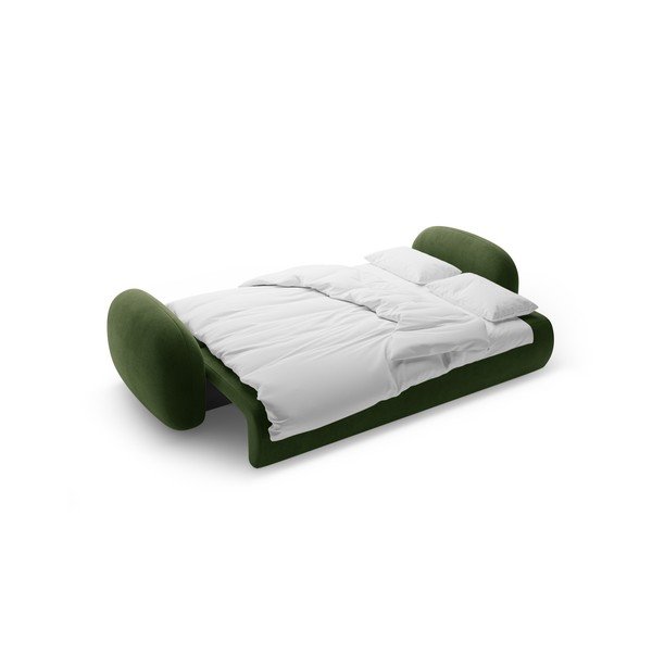 Canapea verde extensibilă/cu spațiu de depozitare cu tapițerie din catifea 262 cm Tonale – Cosmopolitan Design-image-4