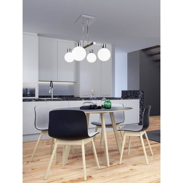 Lustră argintie cu abajur din sticlă 38x35 cm Maldus – Candellux Lighting-image-1