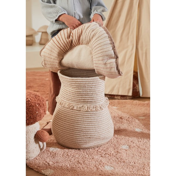 Covor pentru copii roz deschis lavabil/țesut manual din bumbac ø140 cm Round Dot Rose – Lorena Canals-image-4