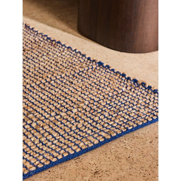 Covor albastru țesut manual din amestec de iută 120x170 cm Hurley – MADE-image-3