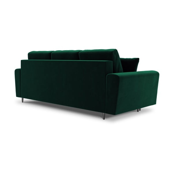 Canapea verde extensibilă, cu spațiu de depozitare cu tapițerie din catifea 235 cm Kyoto – Cosmopolitan Design-image-3
