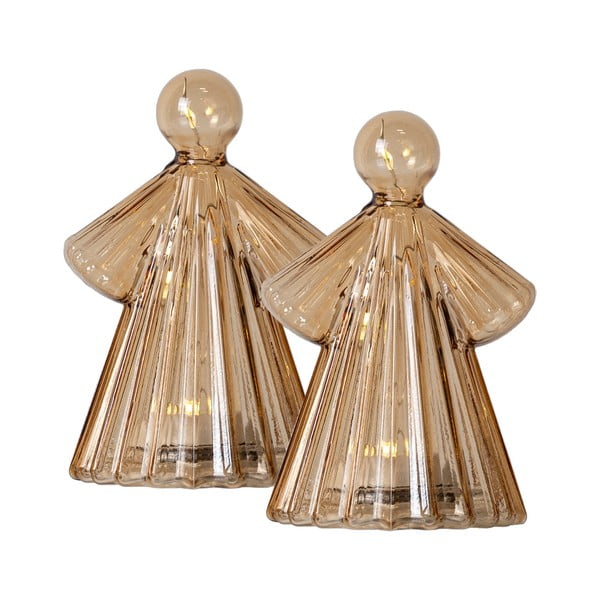 Decorațiuni luminoase maro 2 buc. ø 6,5 cm Alberte – Sirius