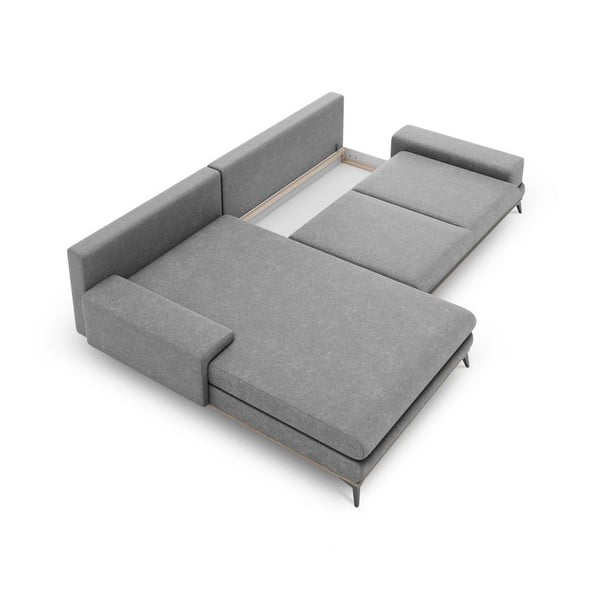 Colțar extensibil cu șezlong pe partea stângă Windsor & Co Sofas Planet, gri-image-3