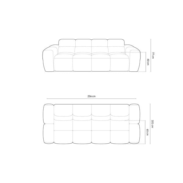 Canapea gri 256 cm Lisa – Micadoni Home-image-4