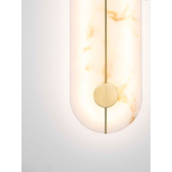 Aplică de perete crem/alămie LED cu aspect de piatră Aider – Nova Luce-image-2