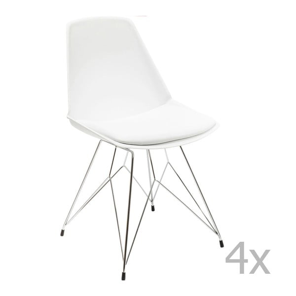 Set 4 scaune Kare Design Wire White, alb