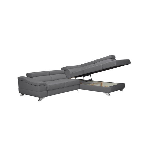 Canapea extensibilă cu spațiu pentru depozitare Windsor & Co Sofas Gamma, pe partea dreaptă, gri-image-2