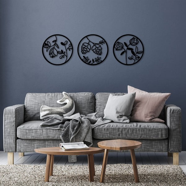 Decorațiune de perete din metal Floral – Wallity-image-3
