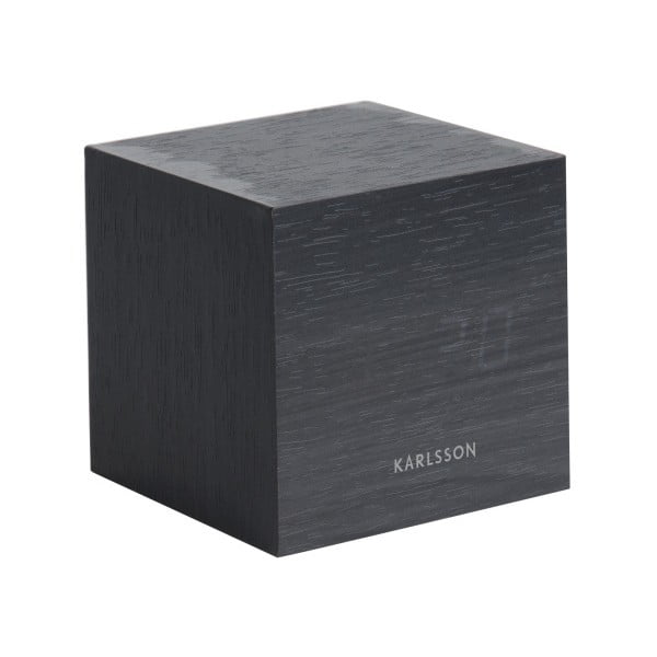 Ceas alarmă Karlsson Mini Cube, 8 x 8 cm, negru-image-1