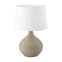 Veioză din ceramică și pânză Reality Martin, înălțime 29 cm, alb-taupe