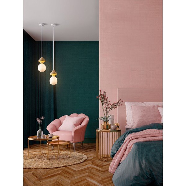 Lustră albă/crem din ceramică cu abajur din sticlă ø 18 cm Clio – Nova Luce-image-2