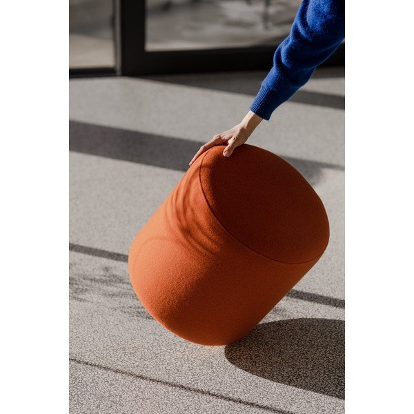 Puf teracotă cu tapițerie din lână Folk – noo.ma-image-4