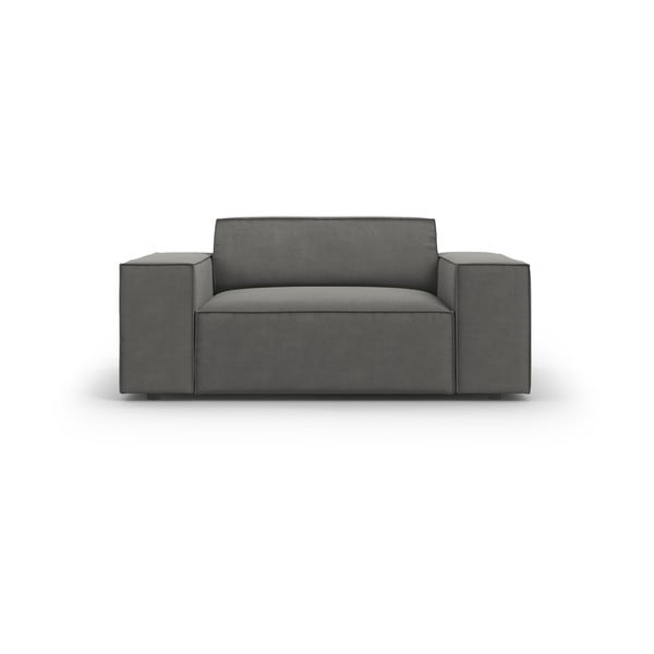 Fotoliu gri cu tapițerie din catifea Jodie – Micadoni Home-image-3