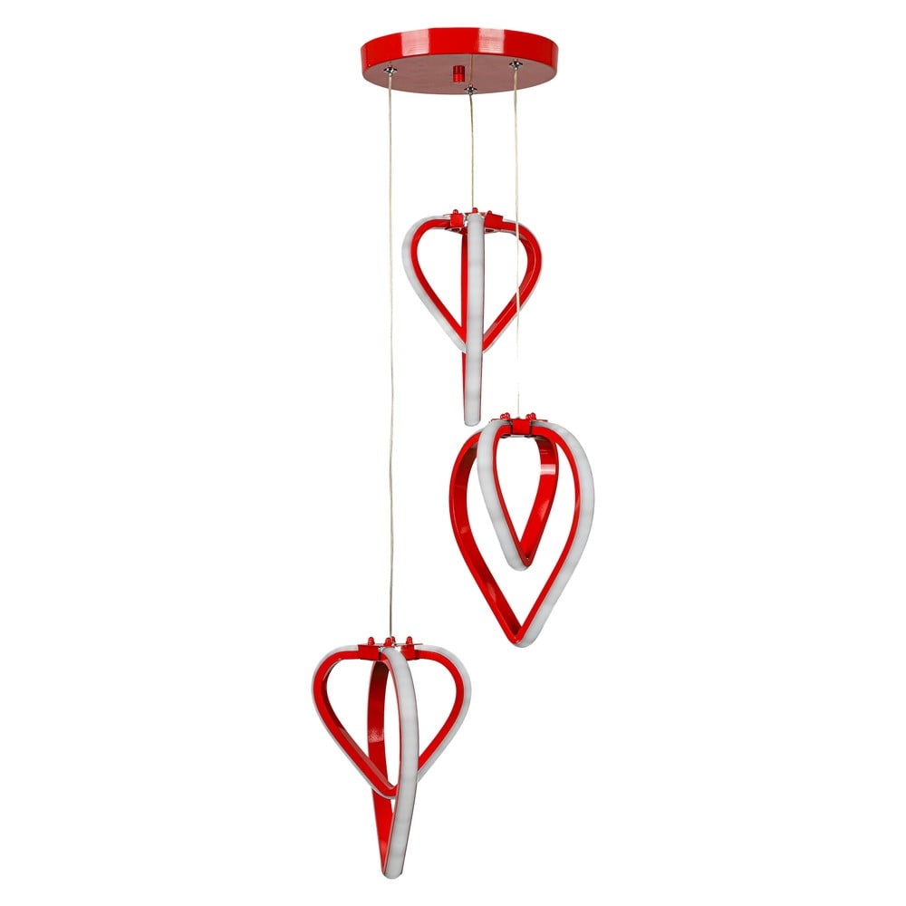 Lustră roșie LED din metal ø 20 cm Sevinc – Squid Lighting
