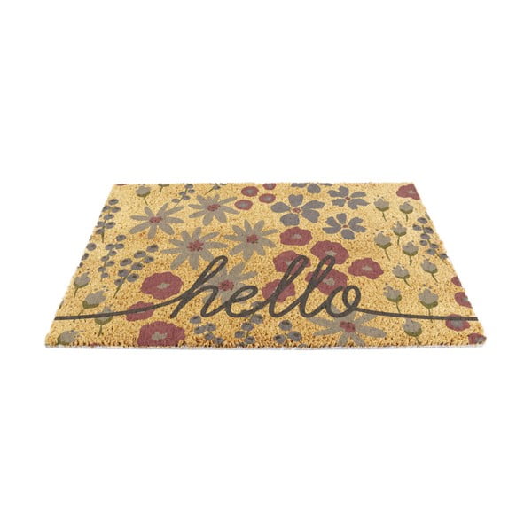 Covoraș de intrare din fibre de nucă de cocos 40x60 cm Hello Scribbly Floral – Artsy Doormats