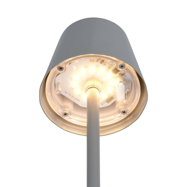 Veioză gri LED cu abajur din metal (înălțime 21 cm) Diaz – Trio-image-4