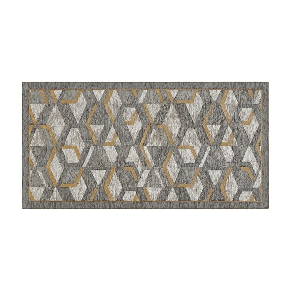 Traversă Floorita Hypnotik, 55 x 190 cm, gri-auriu-image-2