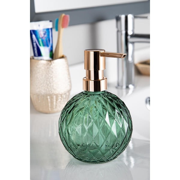 Dozator de săpun lichid verde din sticlă 450 ml – Foutastic-image-1