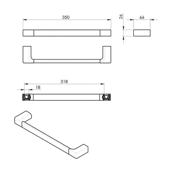 Suport pentru prosoape auriu de montat pe perete din alamă Gedy Pirenei – Sapho-image-1