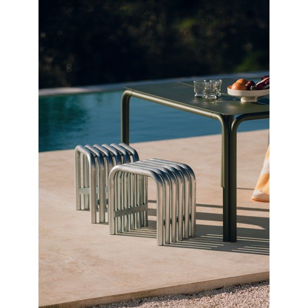 Scaun de grădină argintiu din metal Nokk – noo.ma-image-1