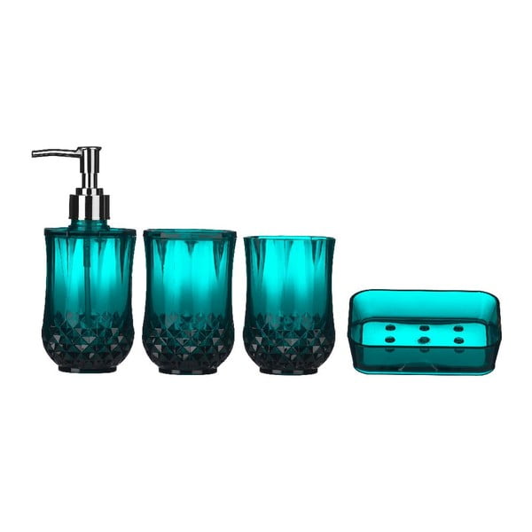 Set accesorii pentru baie Premier Housewares Cristallo, albastru