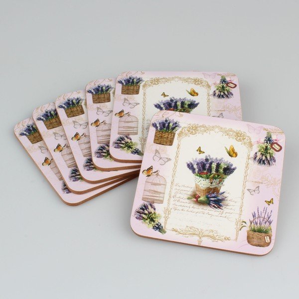 Set 6 suporturi din plută pentru cană Dakls Violet