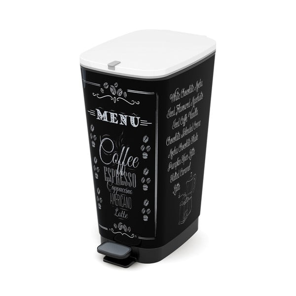 Coș de gunoi negru cu pedală din plastic 45 l Chic Bin – KIS