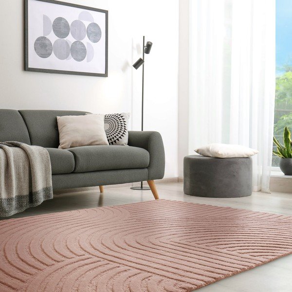 Covor roz din lână 160x230 cm Hague – Asiatic Carpets-image-1