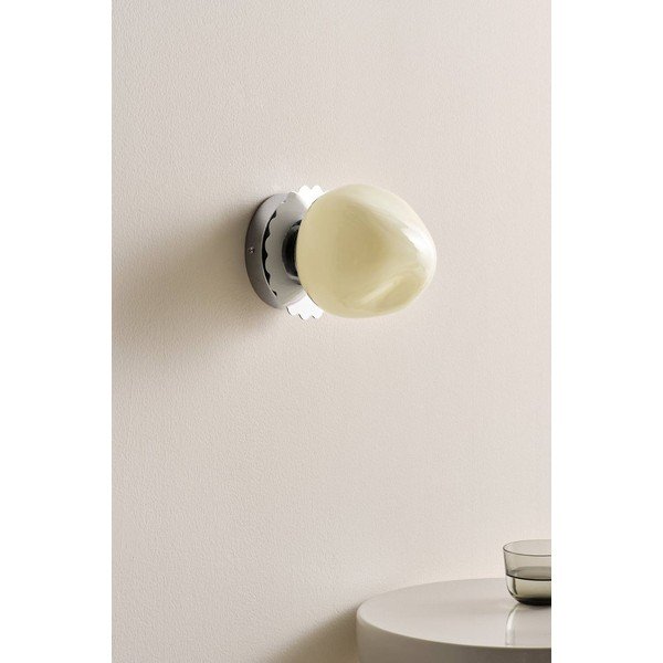 Plafonieră crem/argintiu-lucios din sticlă opal ø 12 cm Bon – Jotex-image-2