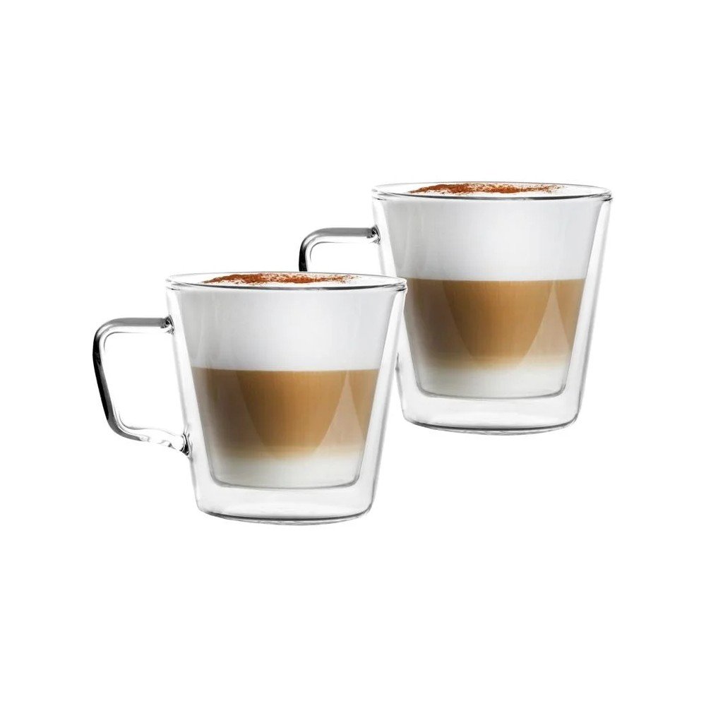 Căni 2 buc. pentru cappuccino/cu perete dublu din sticlă 350 ml – Vialli Design