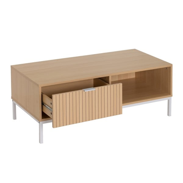 Măsuță de cafea în culoare naturală cu aspect de lemn de stejar 50x110 cm Mid-Lines – Casa Selección-image-1