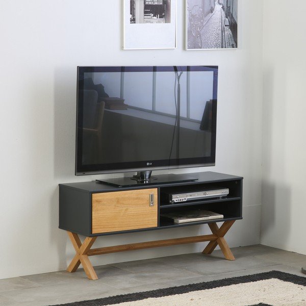 Masă TV Marckeric Leidi, 110 x 52 cm, gri antracit-image-1
