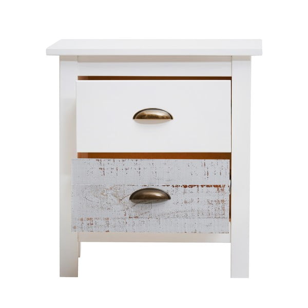 Noptieră Marckeric Romantica, 46 x 50 cm, alb - gri-image-3