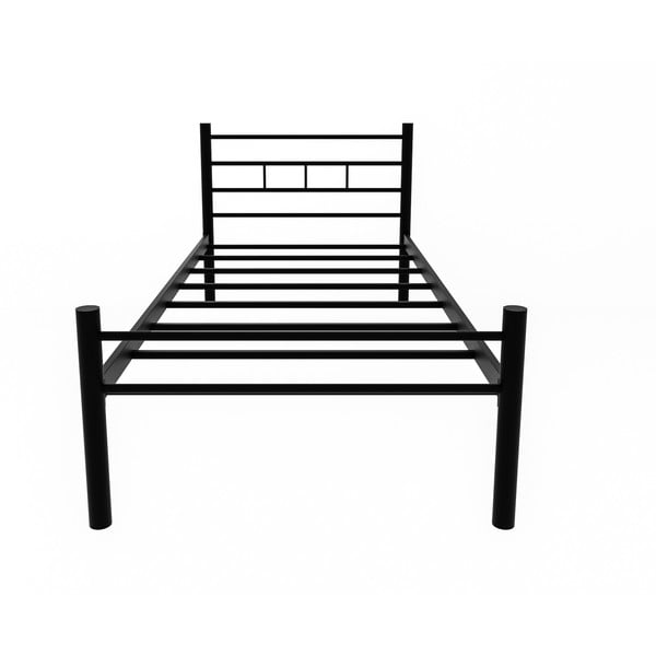 Pat negru din metal cu somieră 90x200 cm K70 – Kalune Design-image-2