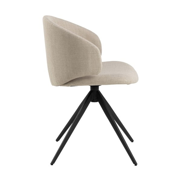 Scaun de sufragerie bej cu cotiere tapițat Ella – Actona-image-4