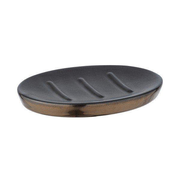 Săpunieră ceramică Wenko Polaris, gri mat - auriu-image-4
