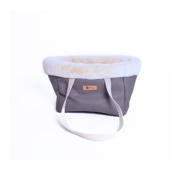 Geantă de transport animale de companie, din piele ecologică, maro 35x21 cm Snow - Petsy-image-3