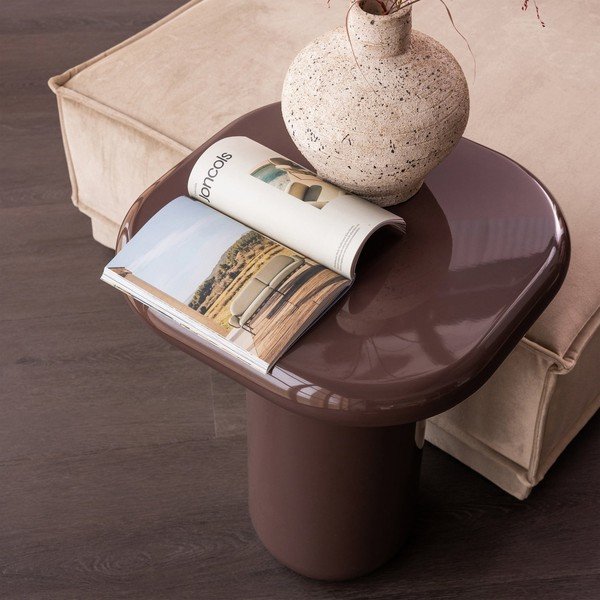 Măsuță auxiliară cu aspect lucios 50x50 cm Zava – WOOOD-image-1