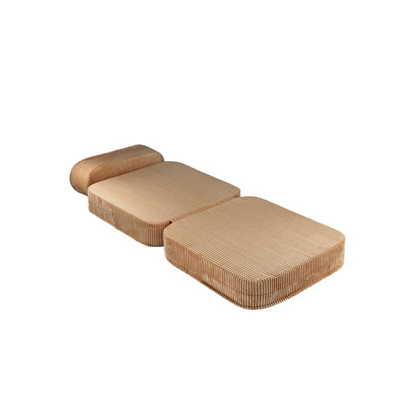 Fotoliu de copii maro cu tapițerie din catifea reiată Flip – Wigiwama-image-2