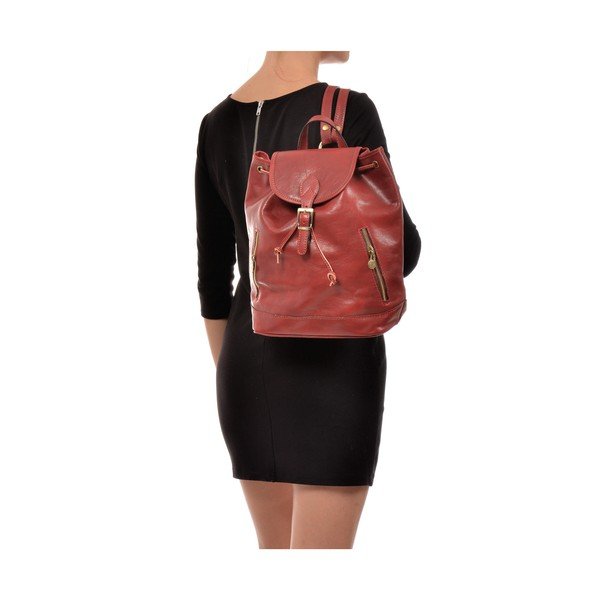 Rucsac din piele Sofia Cardoni Cindy, roșu-image-4