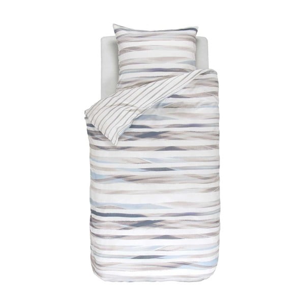 Lenjerie de pat cu model Esprit Mange, 135 x 200 cm, gri-alb 