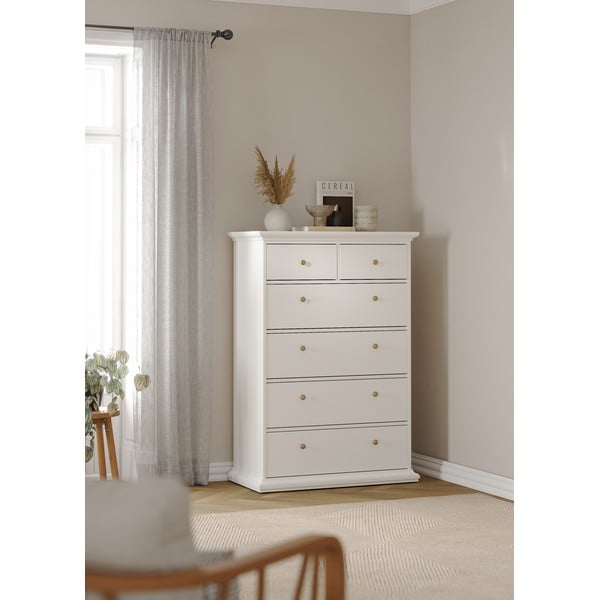 Comodă albă înaltă 96x140 cm Paris – Tvilum-image-1