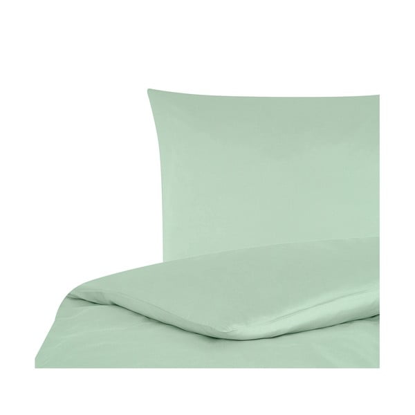 Lenjerie de pat verde din bumbac satinat 200x135 cm Comfort - Westwing Collection-image-2