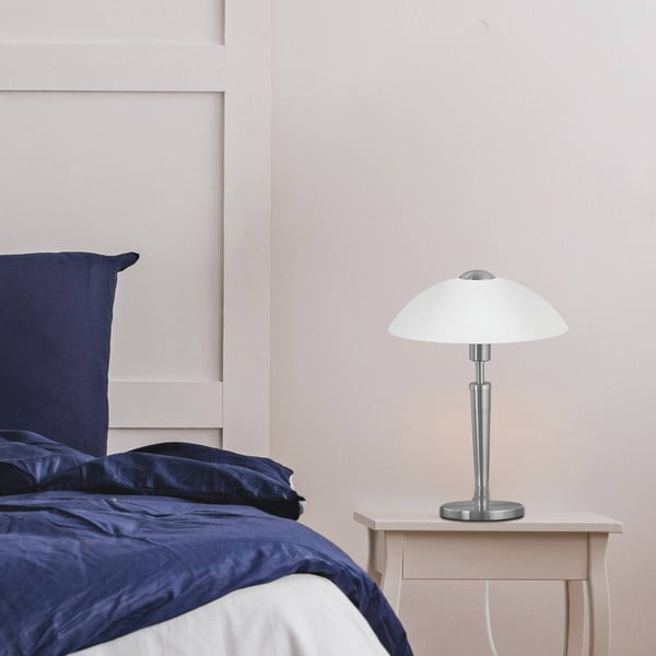 Veioză gri cu intensitate reglabilă cu abajur din sticlă (înălțime 35 cm) SOLO 1 – EGLO-image-1