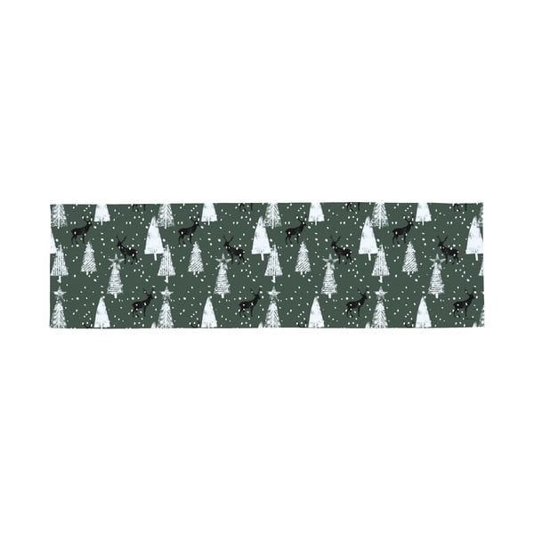 Napron de masă din bumbac 40x140 cm  cu model de Crăciun Deer in the Forest – Butter Kings