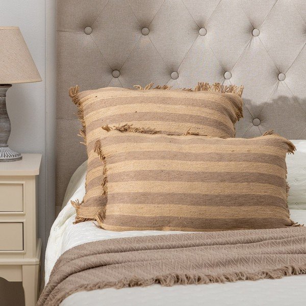 Pernă decorativă din amestec de iută 45x45 cm Stripes – Ixia-image-1